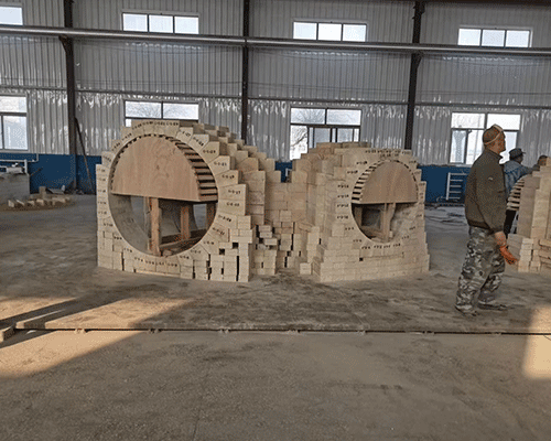 熱風爐燃燒口組合磚，紅柱石磚